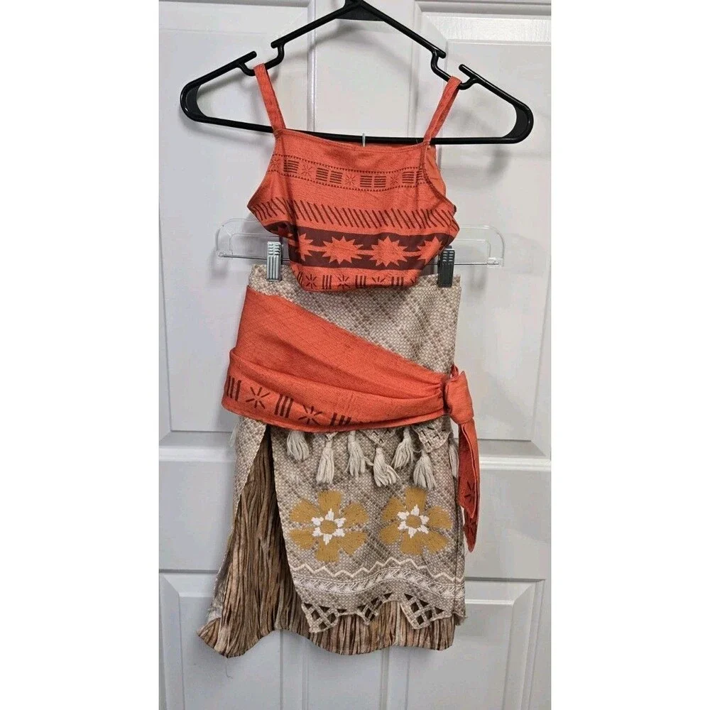 Disney Moana Costume Girls Size 5/6 Dress Outfit Halloween Princess - Picture 2 of 3